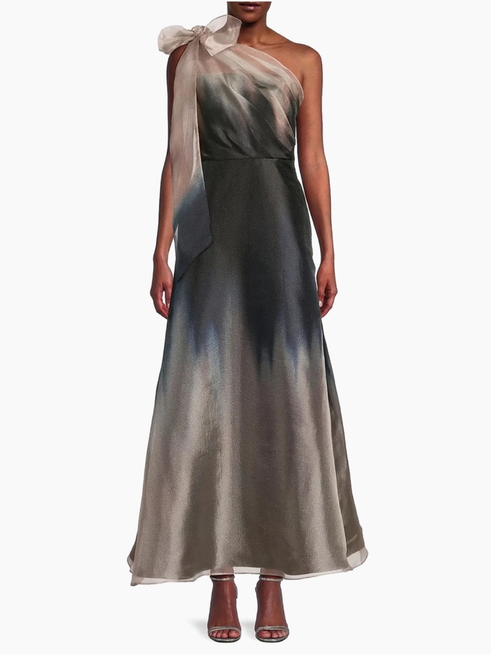 Kay Unger Victoria One Shoulder Satin Ombré Gown